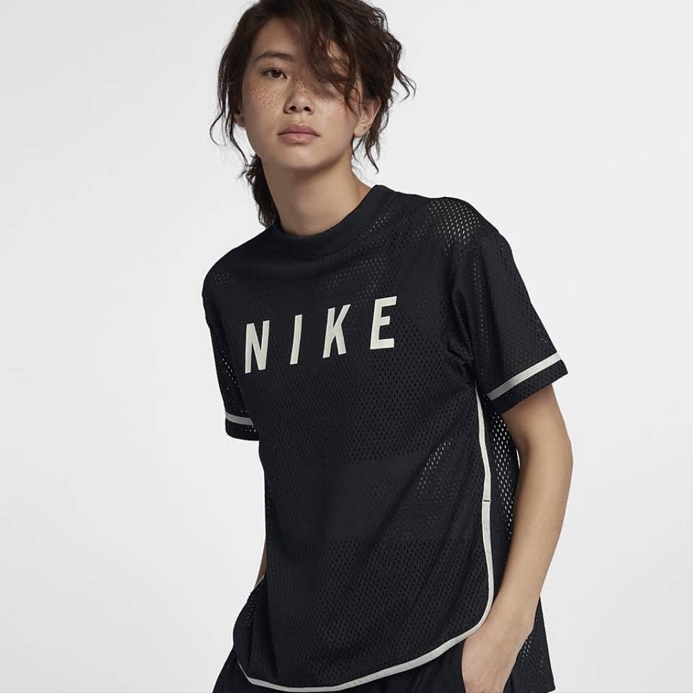 Nike Black and White Mesh Tank